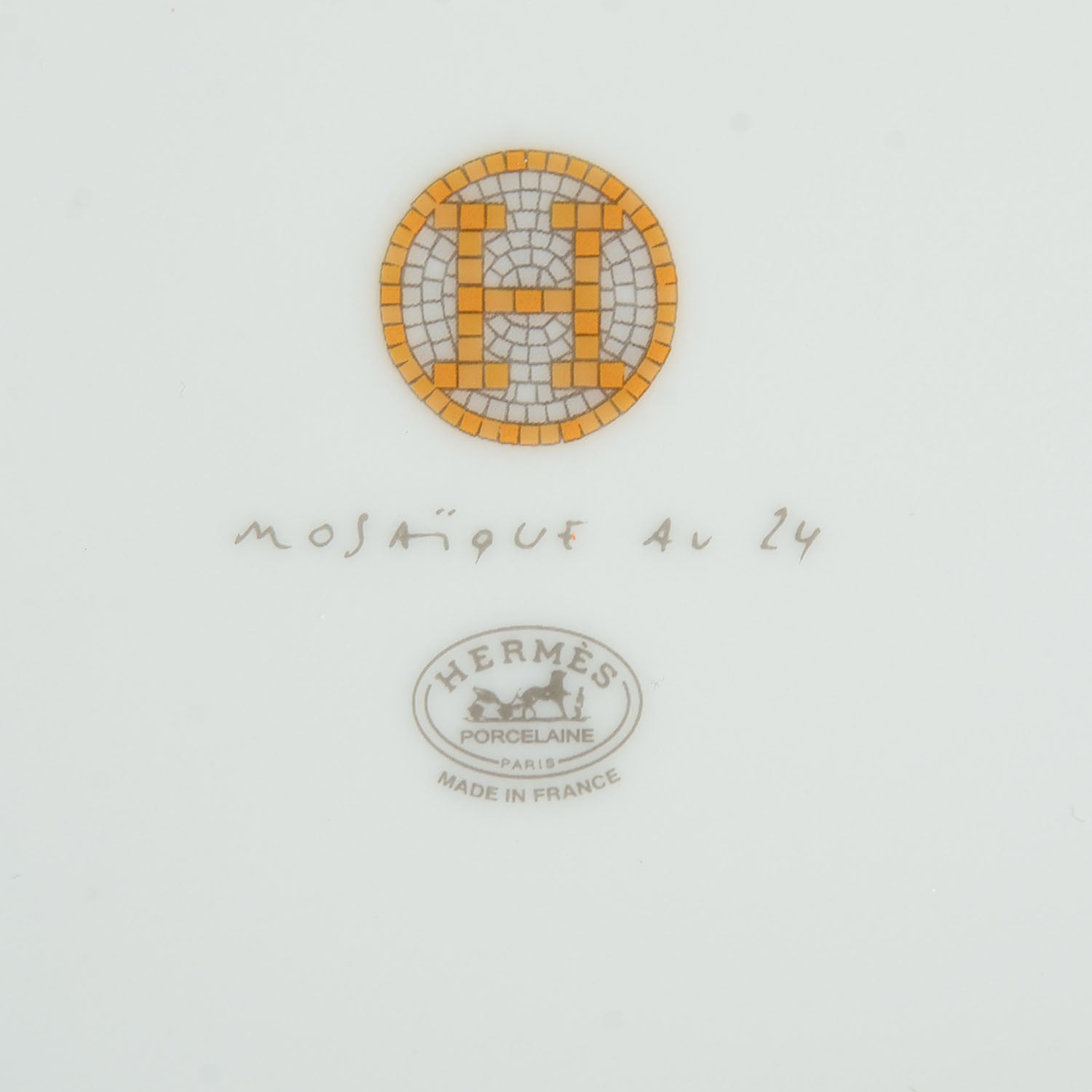 Hermes Porcelain Mosaique au 24 Dessert Plate 8.3 Set of 2 3 of 4