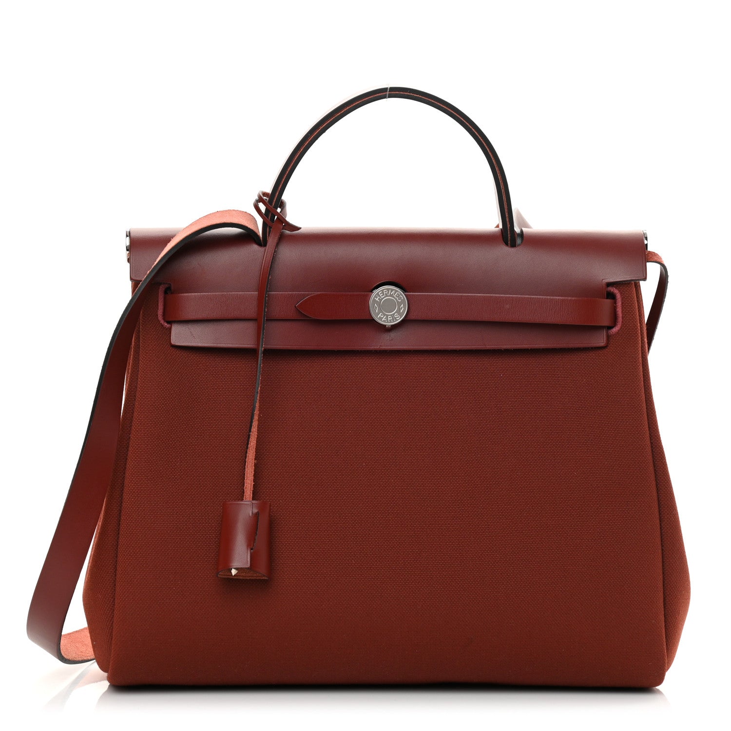Hermes Vache Hunter Toile Herbag Zip 31 PM Rouge H 3 of 15
