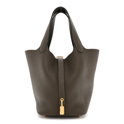 Hermes Taurillon Clemence Picotin Lock 18 PM Vert Loden 1 of 10