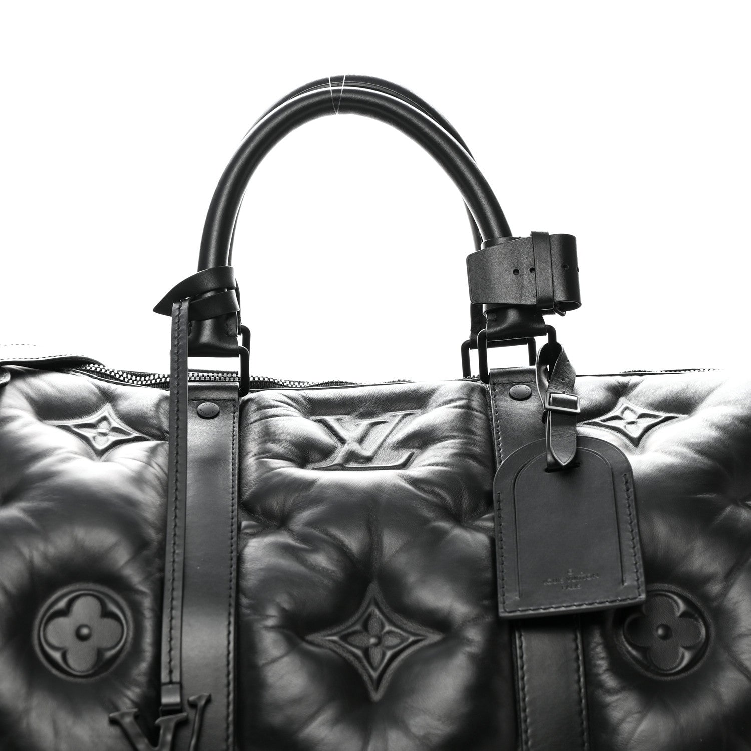 Louis Vuitton Lambskin Monogram Keepall Puffer XL Bandouliere 75 Black 6 of 11