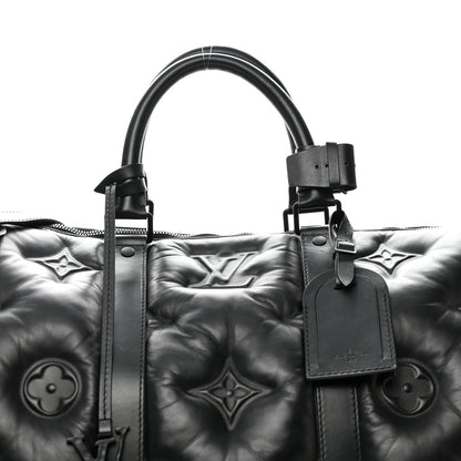 Louis Vuitton Lambskin Monogram Keepall Puffer XL Bandouliere 75 Black 6 of 11