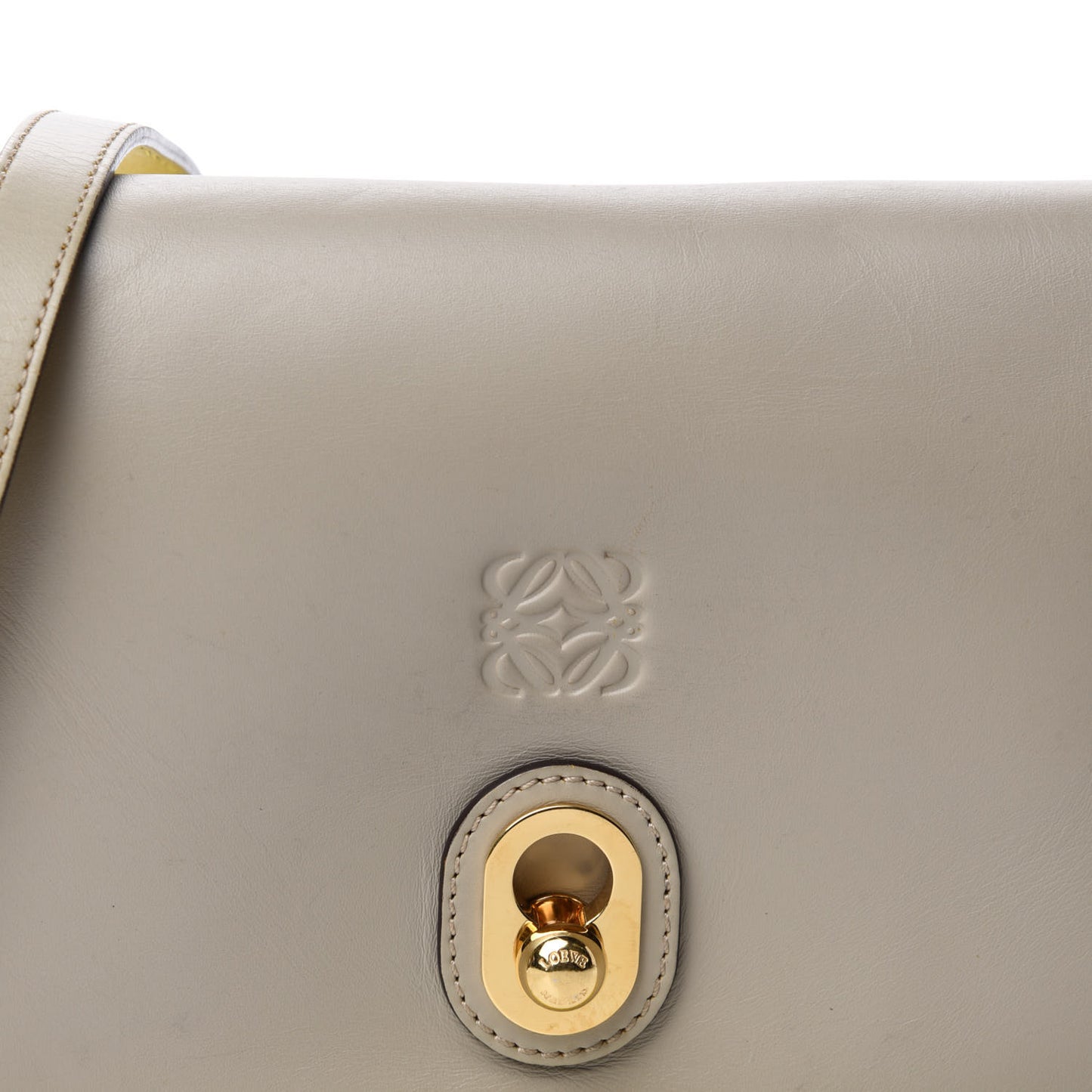 Smooth Calfskin Ines Clutch Mink Yellow