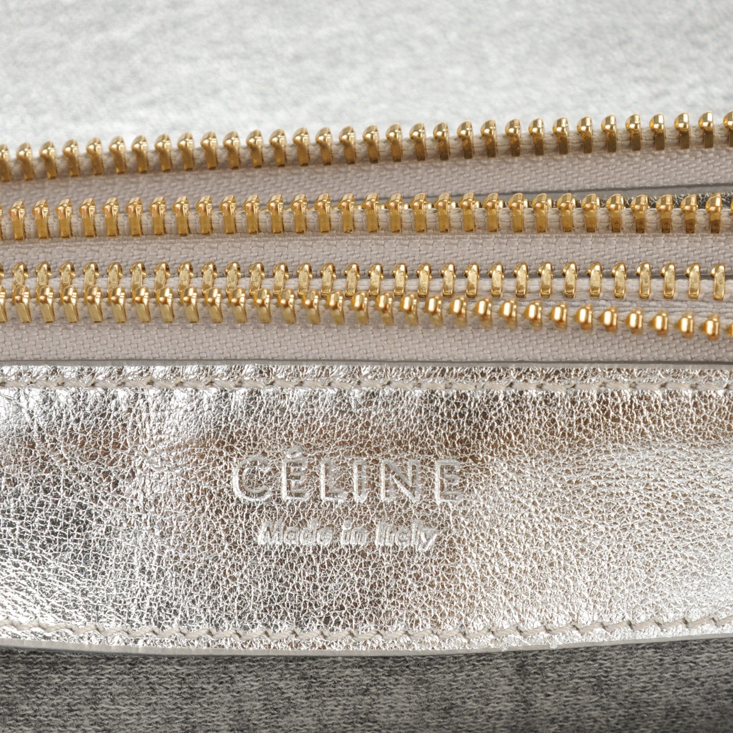 Celine Laminated Smooth Lambskin Large Trio Crossbody Bag Silver 5 of 7