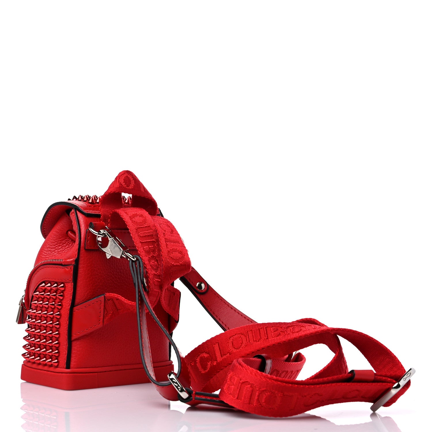 Christian Louboutin Calfskin Spiked Mini Explorafunk Keyring Bag Loubi 3 of 9