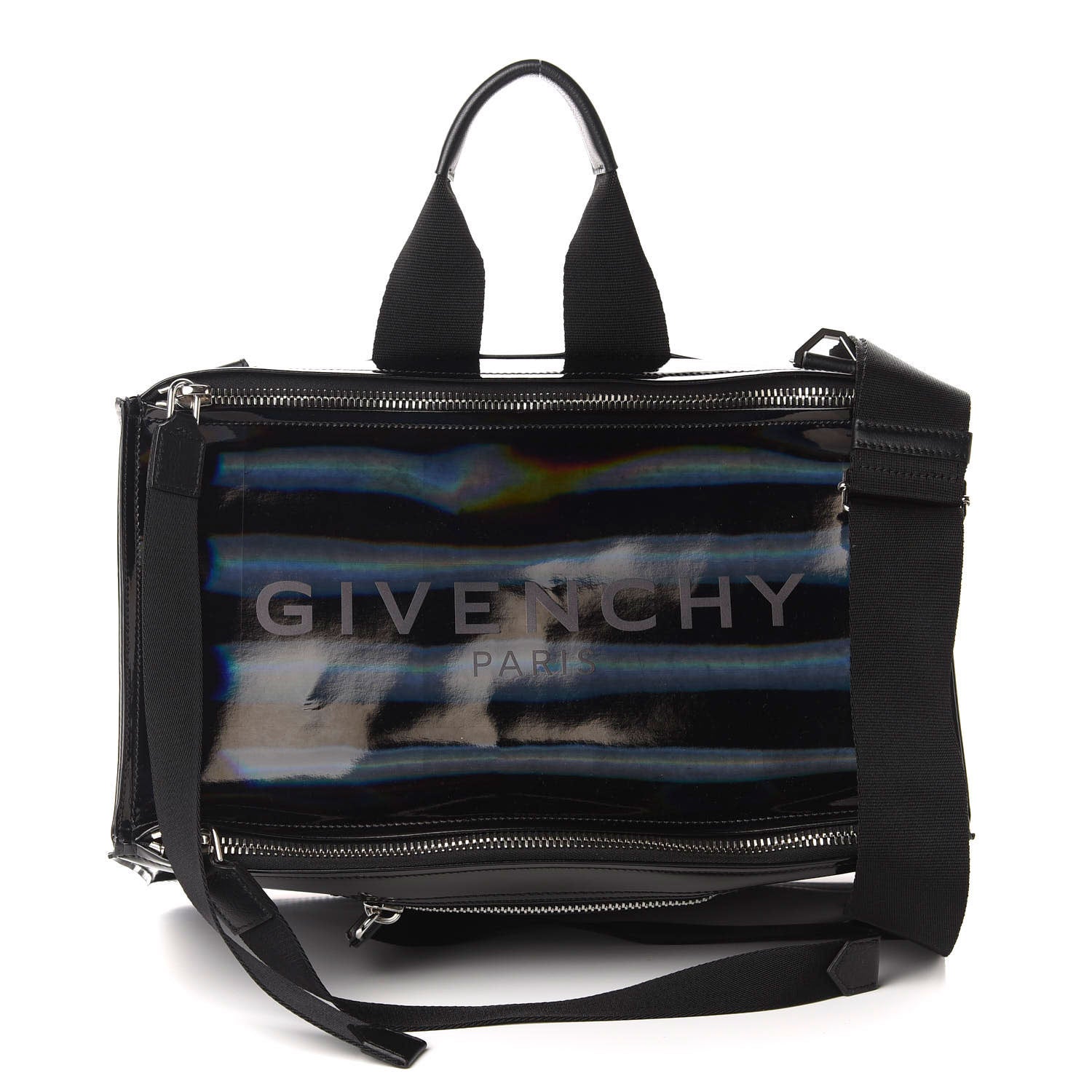 Givenchy Glossy Iridescent Rubber Large Pandora Bag Black 1 of 9