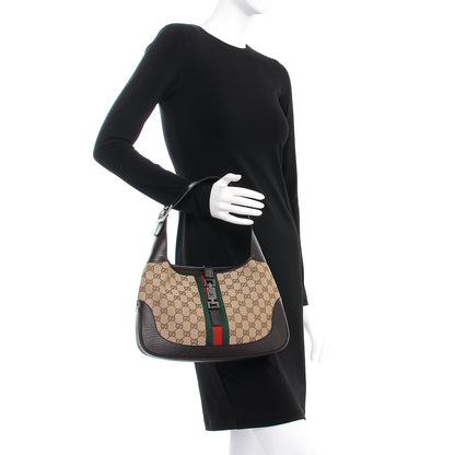 Gucci Monogram Web Small Jackie O Hobo Dark Brown 2 of 7