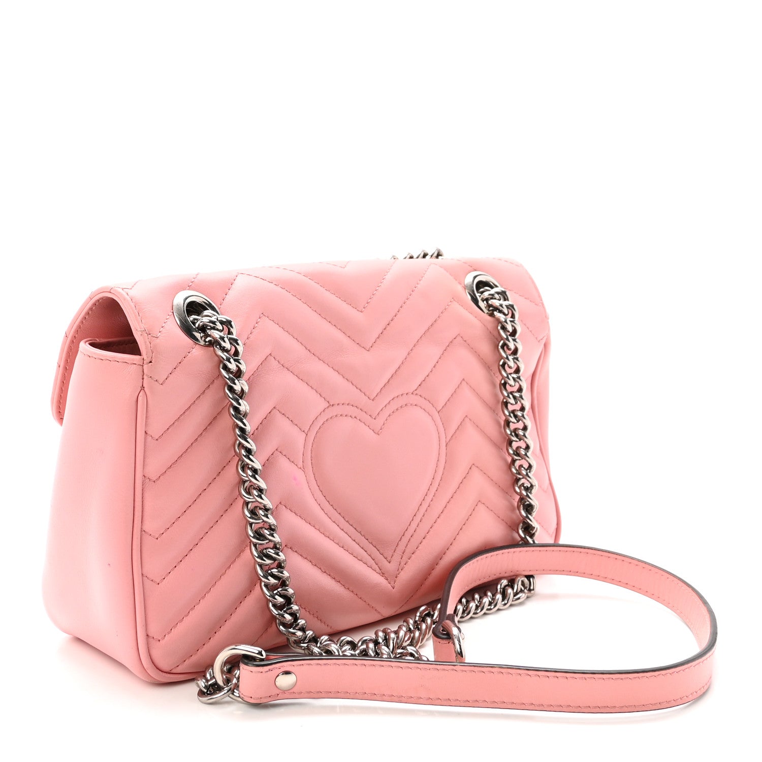 Gucci Calfskin Matelasse Small GG Marmont Shoulder Bag Wild Rose 3 of 10