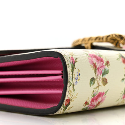 Gucci Calfskin Floral Print Mini Dionysus Chain Wallet Ivory Pink 11 of 12