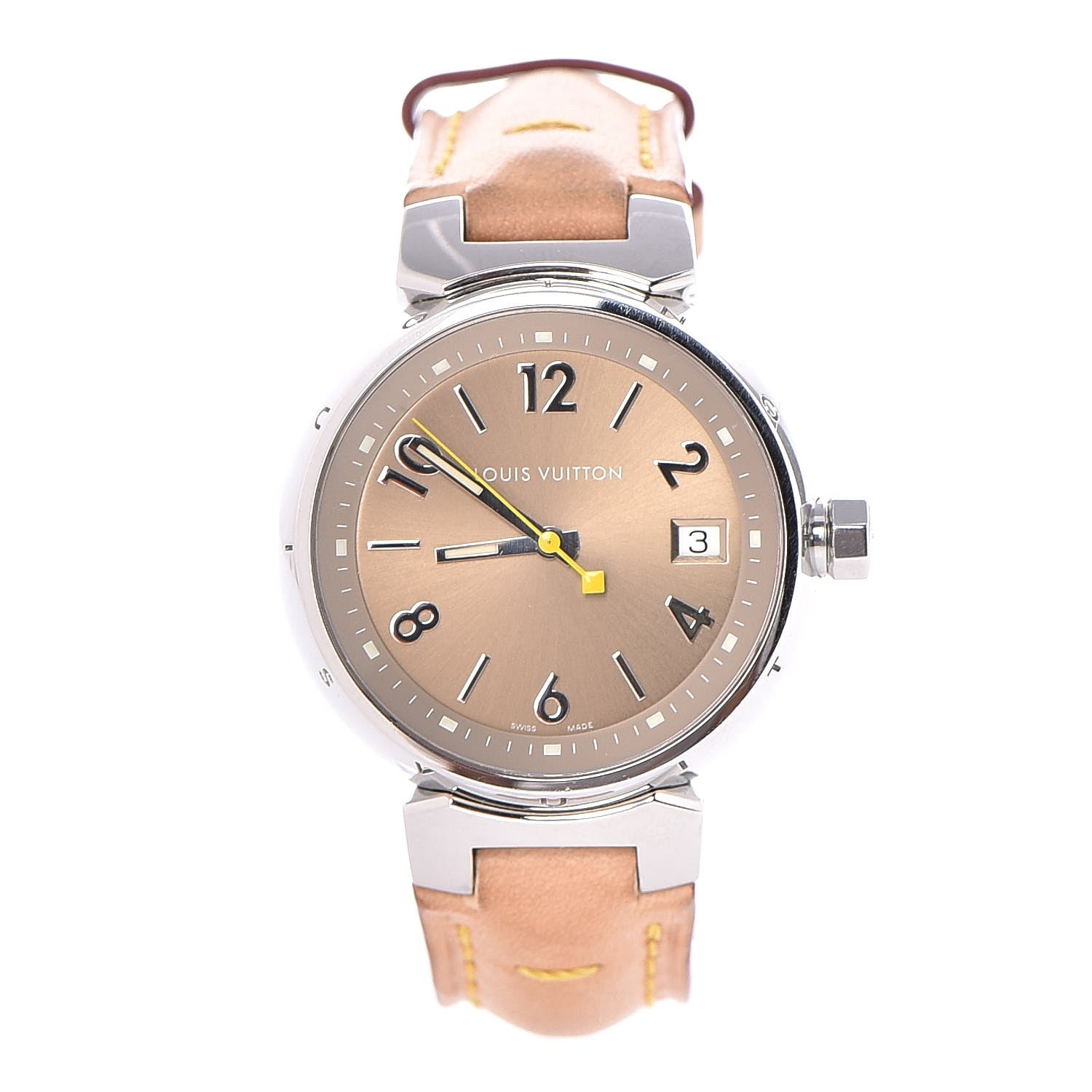 Louis Vuitton Stainless Steel Vachetta 33mm Tambour Quartz Watch 1 of 8