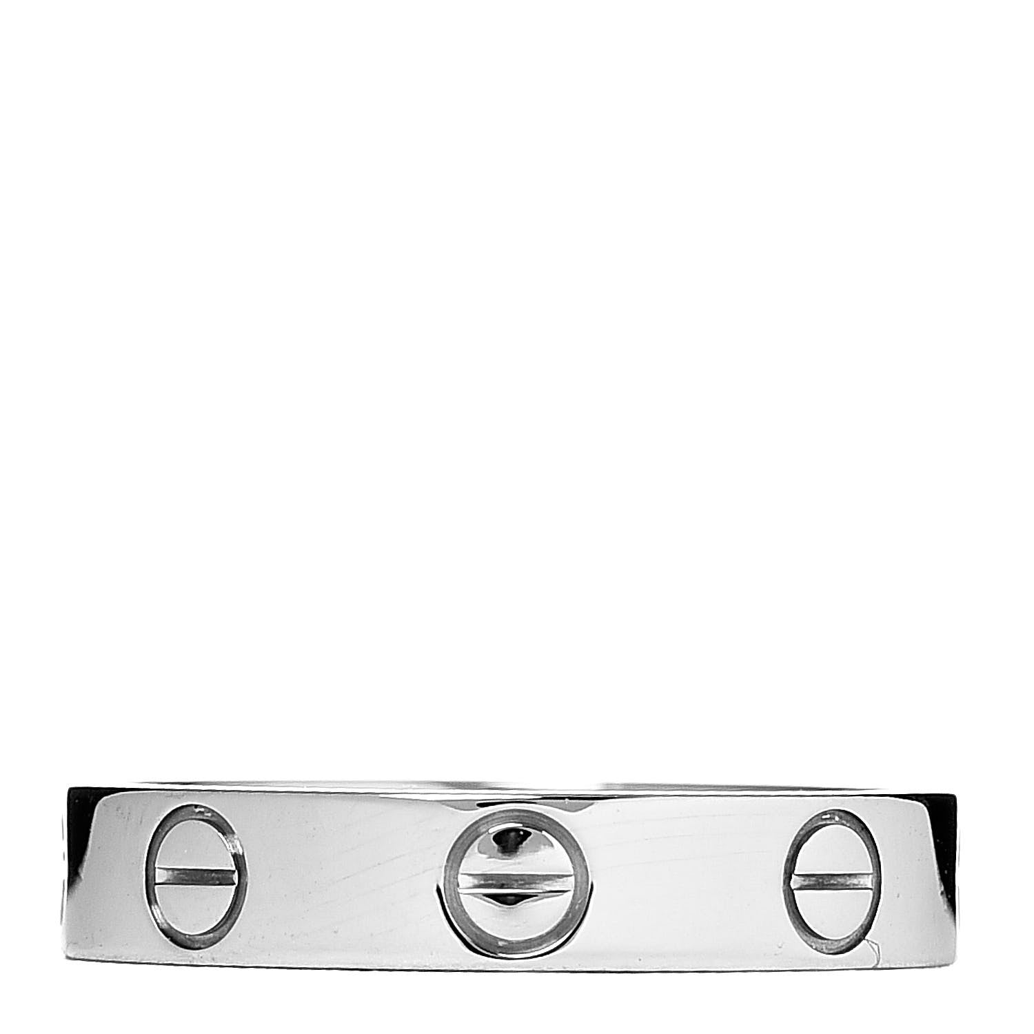 Cartier 18K White Gold 3.5mm LOVE Wedding Band Ring 50 5.25 3 of 4