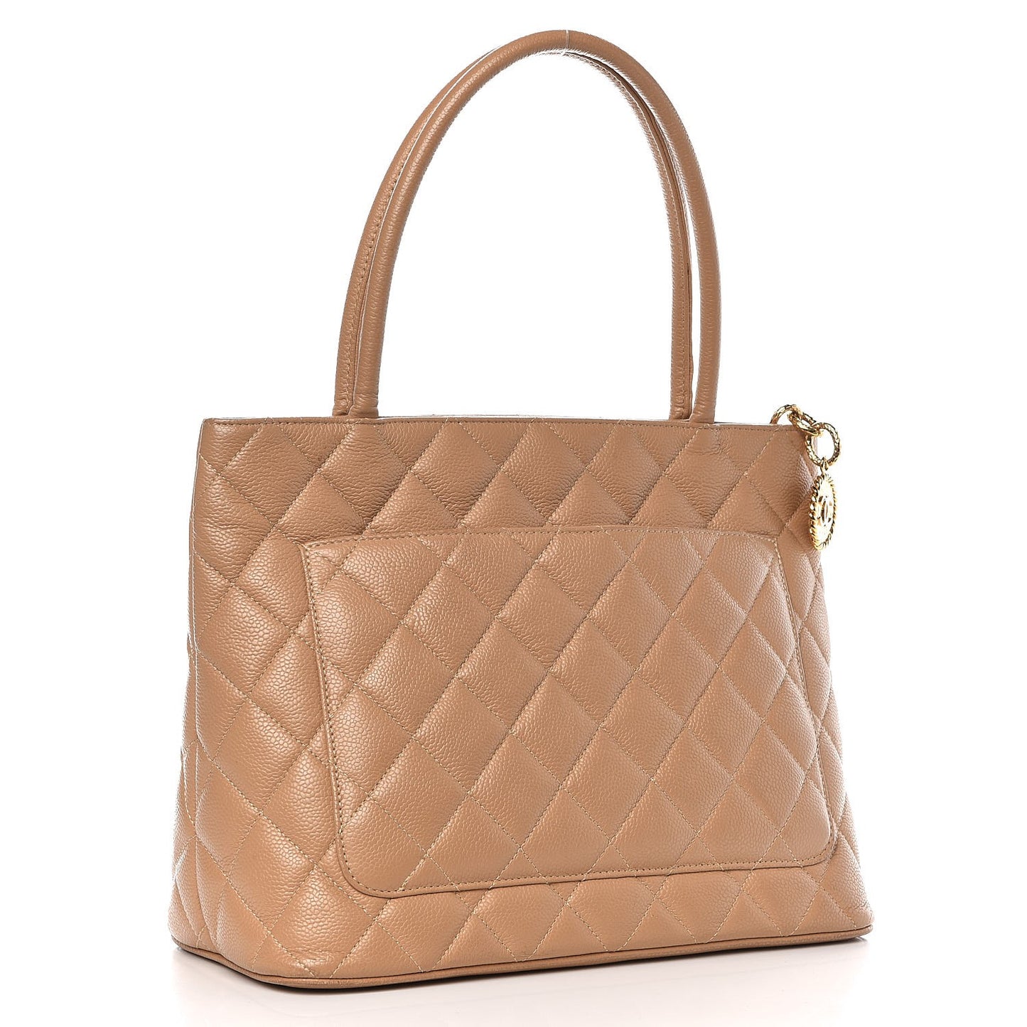 Caviar Quilted Medallion Tote Beige