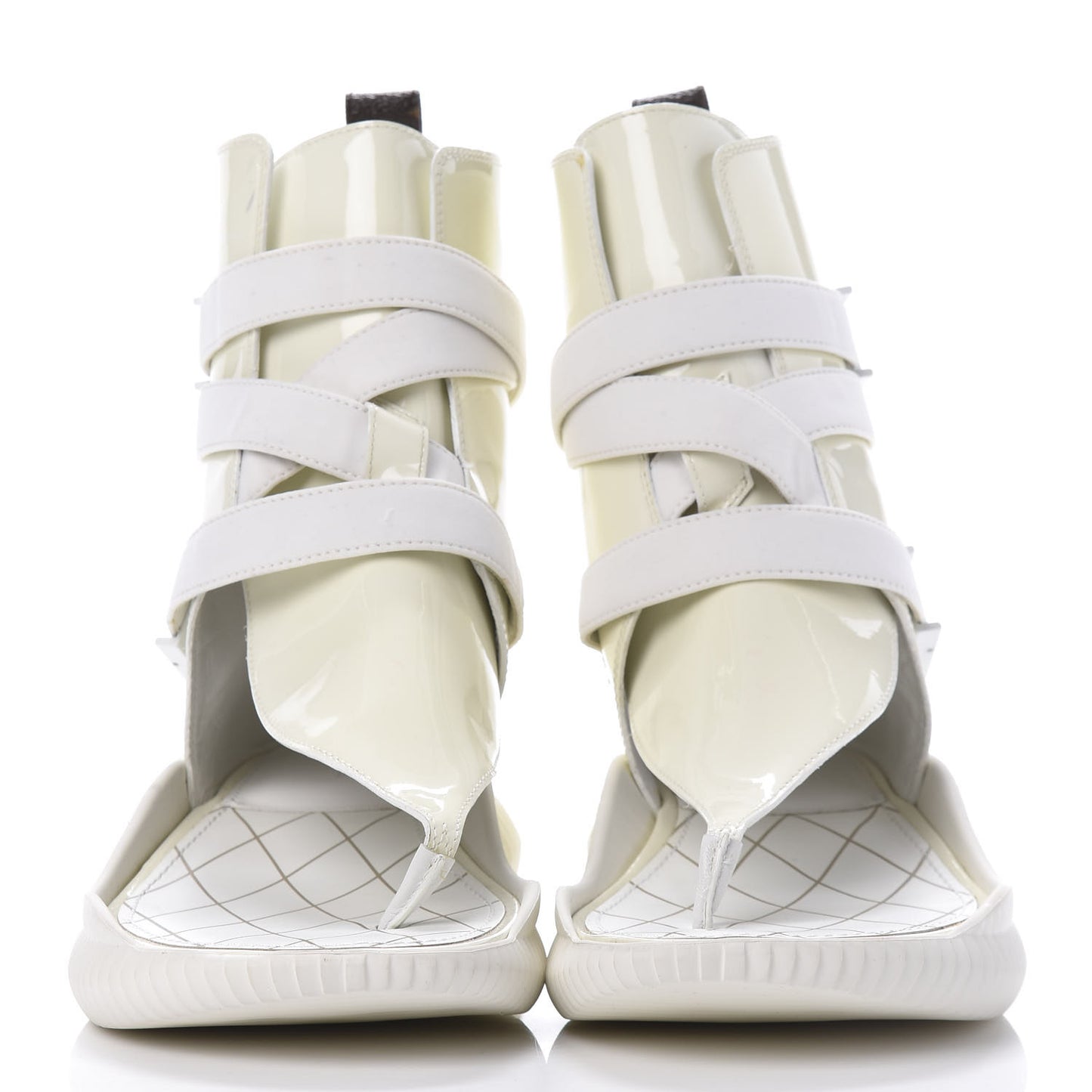 Patent Monogram LV Bahia Brazil Sandal 38 White