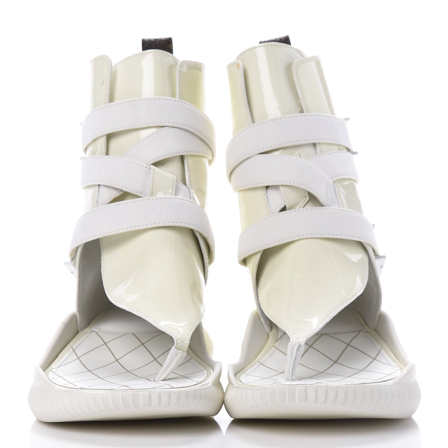 Louis Vuitton Patent Monogram LV Bahia Brazil Sandal 38 White 2 of 11