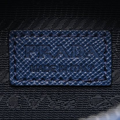 Prada Saffiano Travel Metal Triangle Logo Mini Pouch Shoulder Bag Bluette 6 of 8