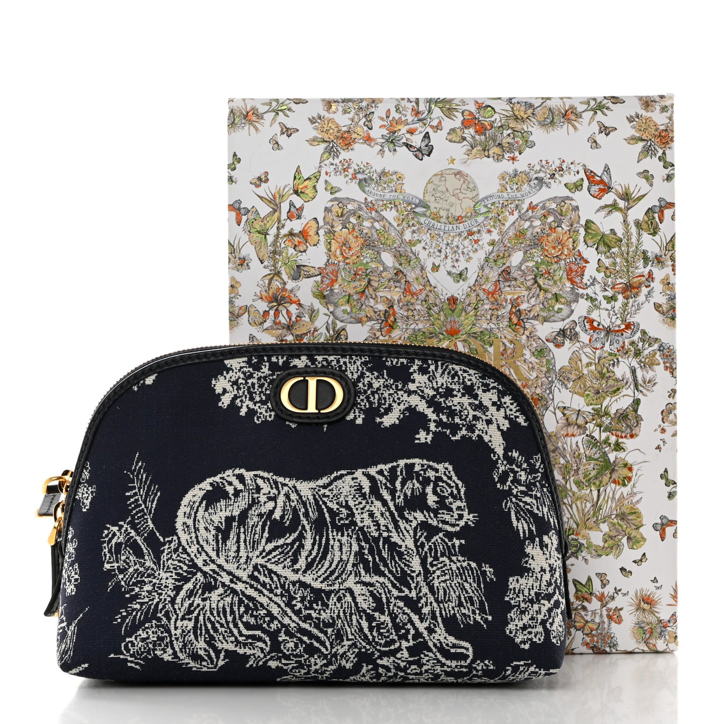 Embroidered Toile De Jouy 30 Montaigne Cosmetic Pouch Blue