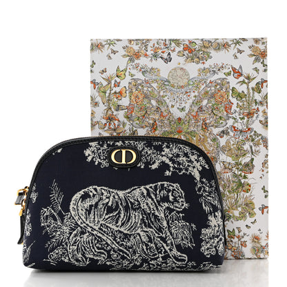 Christian Dior Embroidered Toile De Jouy 30 Montaigne Cosmetic Pouch Blue 7 of 7