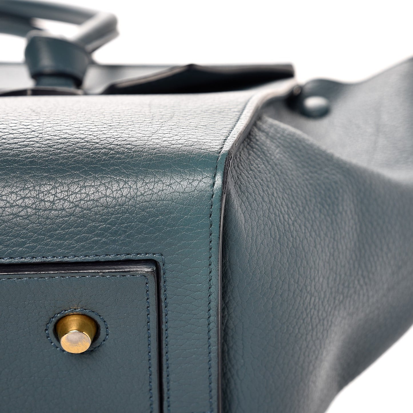 Grained Calfskin Small Tie Knot Tote Denim