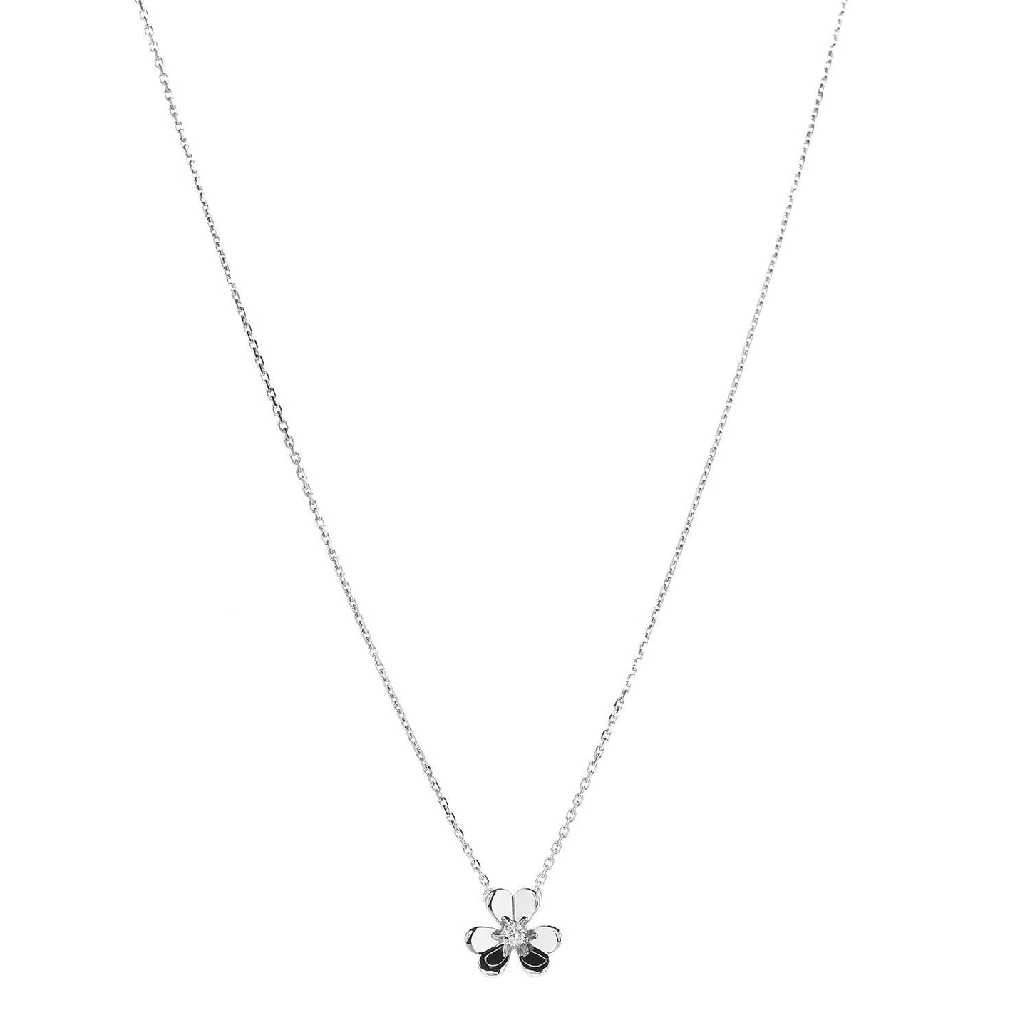 18K White Gold Diamond Mini Frivole Pendant Necklace