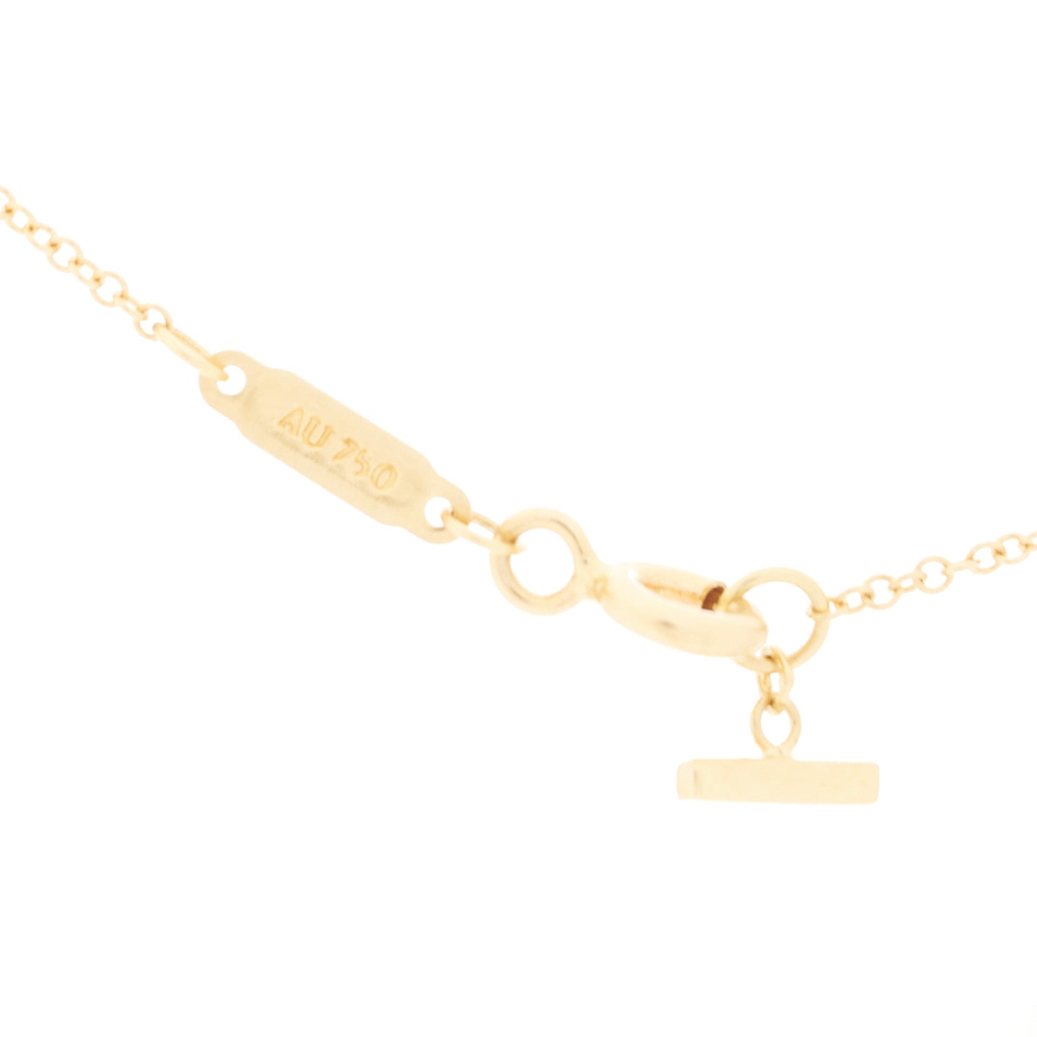 Tiffany 18K Yellow Gold Small T Smile Pendant Necklace 5 of 5