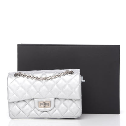 Chanel Metallic Grained Calfskin Quilted 2.55 Reissue Mini Flap Silver 11 of 11
