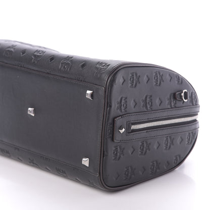 MCM Calfskin Ottomar Monogram Essential Boston Bag Black 9 of 9
