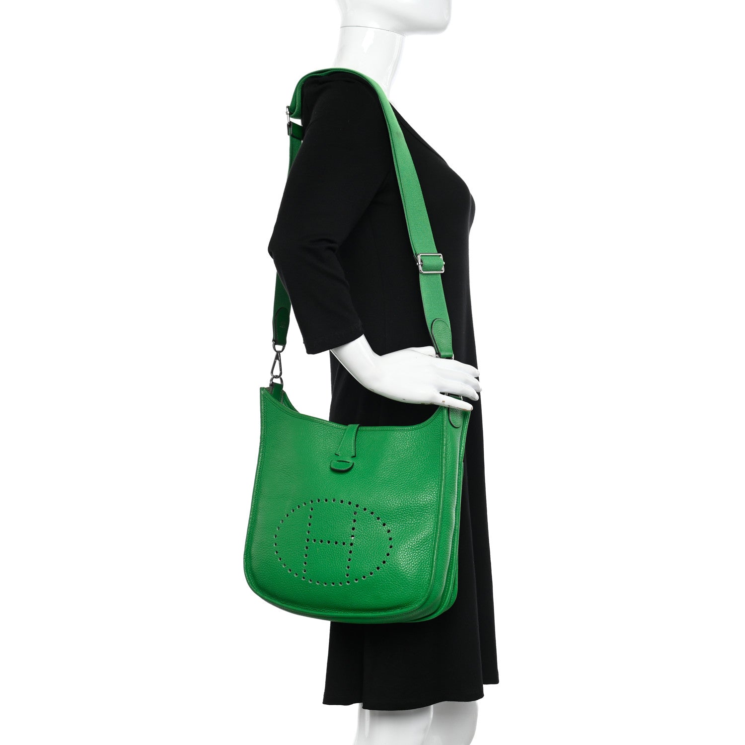 Hermes Taurillon Clemence Evelyne III PM Bambou 2 of 11