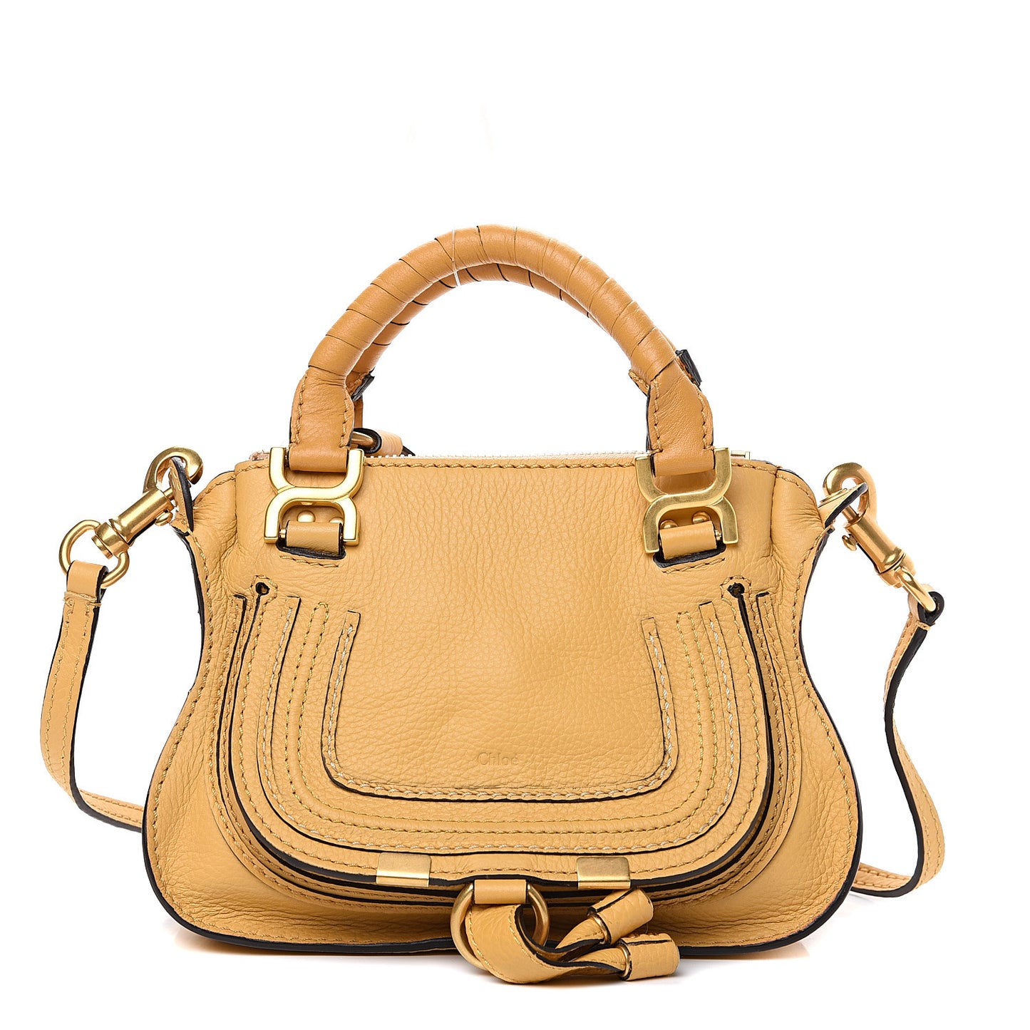 Calfskin Mini Marcie Satchel Curry Yellow