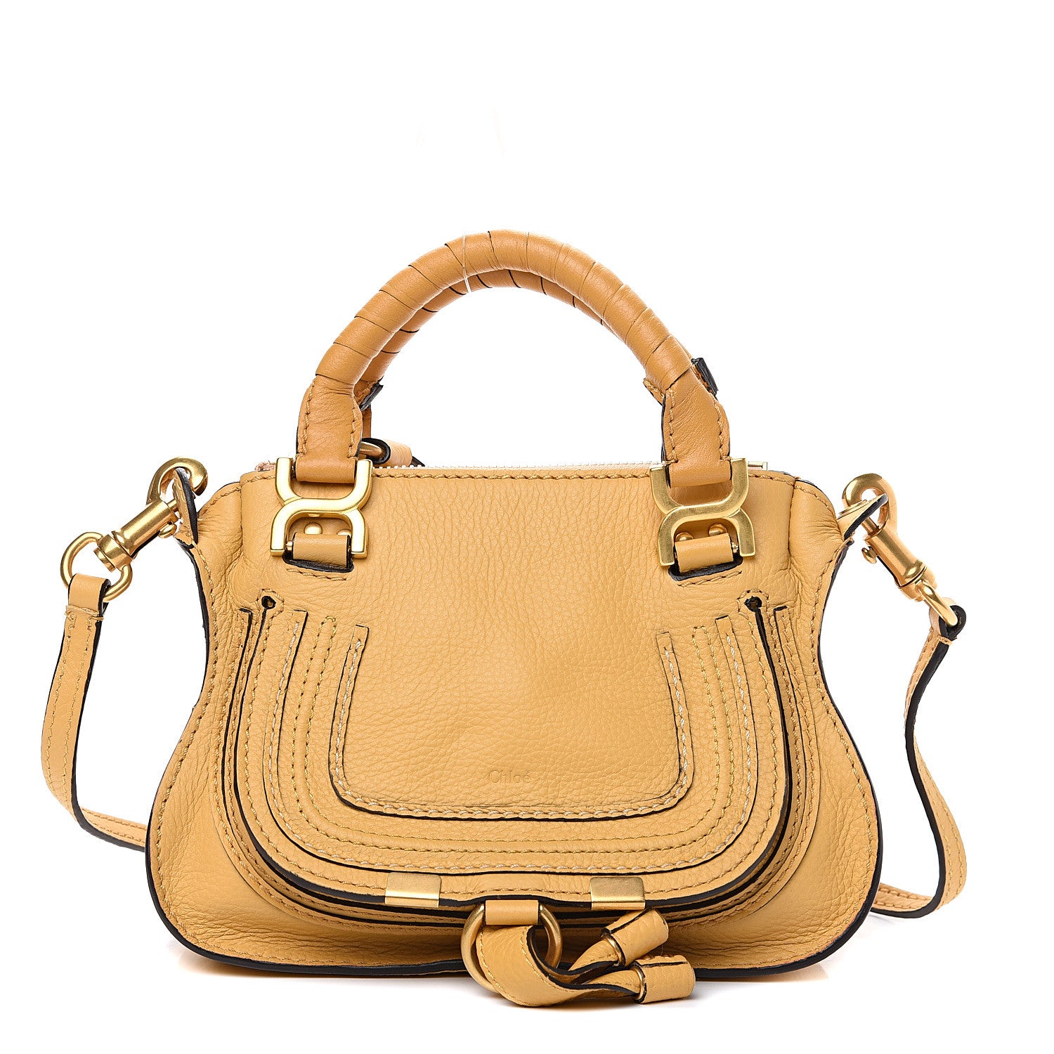 Chloe Calfskin Mini Marcie Satchel Curry Yellow 1 of 7
