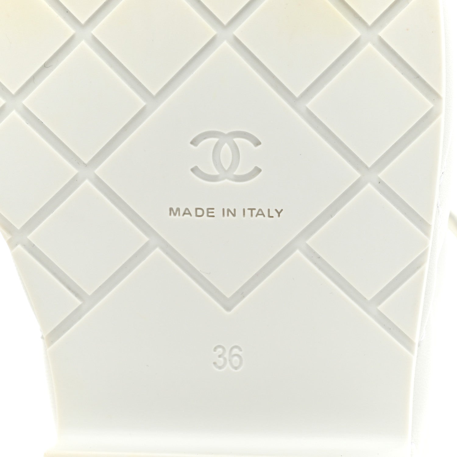 Chanel Calfskin Quilted Wedge Logo Sandals 36 White 7 of 12