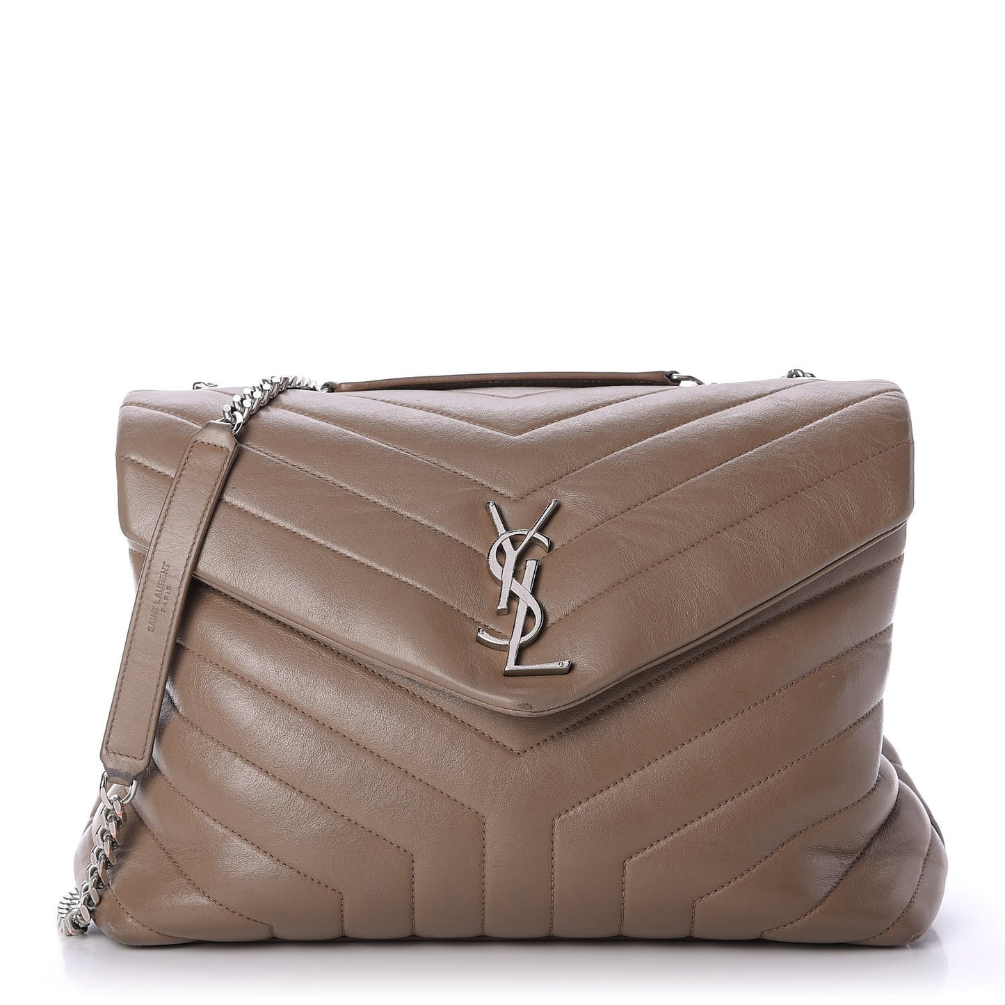 Calfskin Y Quilted Medium Loulou Monogram Chain Satchel Light Brown