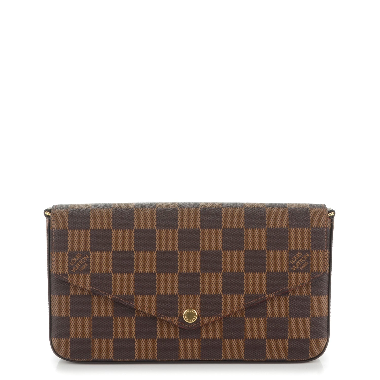 Louis Vuitton Damier Ebene Pochette Felicie Chain Wallet 1 of 10
