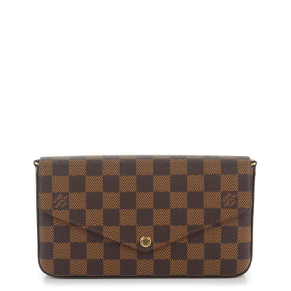 Louis Vuitton Damier Ebene Pochette Felicie Chain Wallet 1 of 10