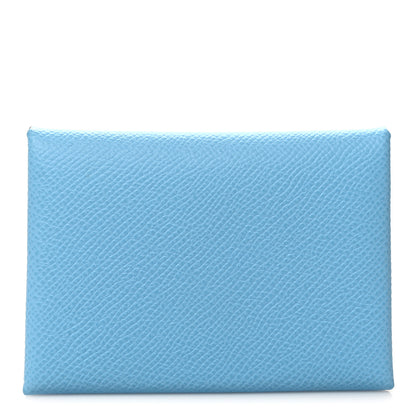 Hermes Epsom Calvi Duo Card Case Celeste 1 of 10
