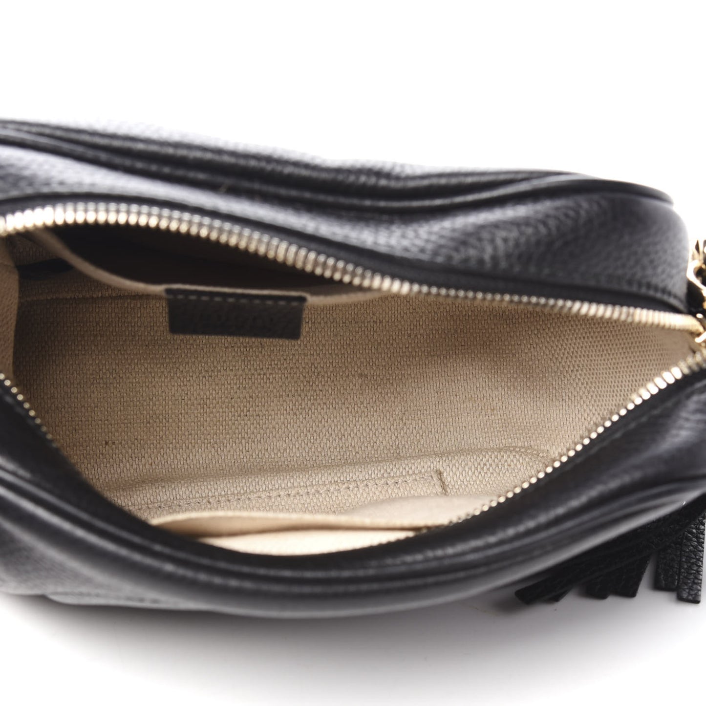 Pebbled Calfskin Small Soho Disco Bag Black
