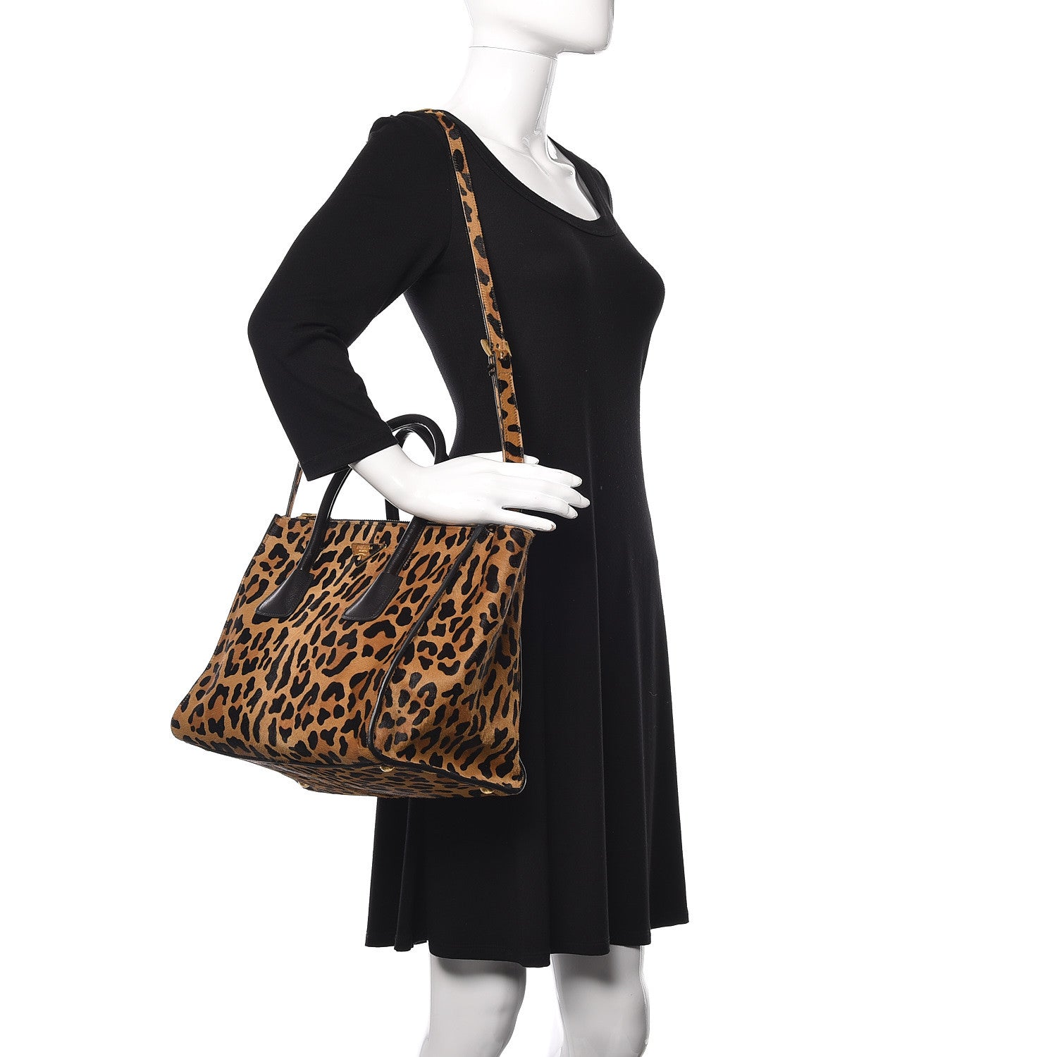 Prada Cavallino Leopard Print Twin Pocket Tote 2 of 15