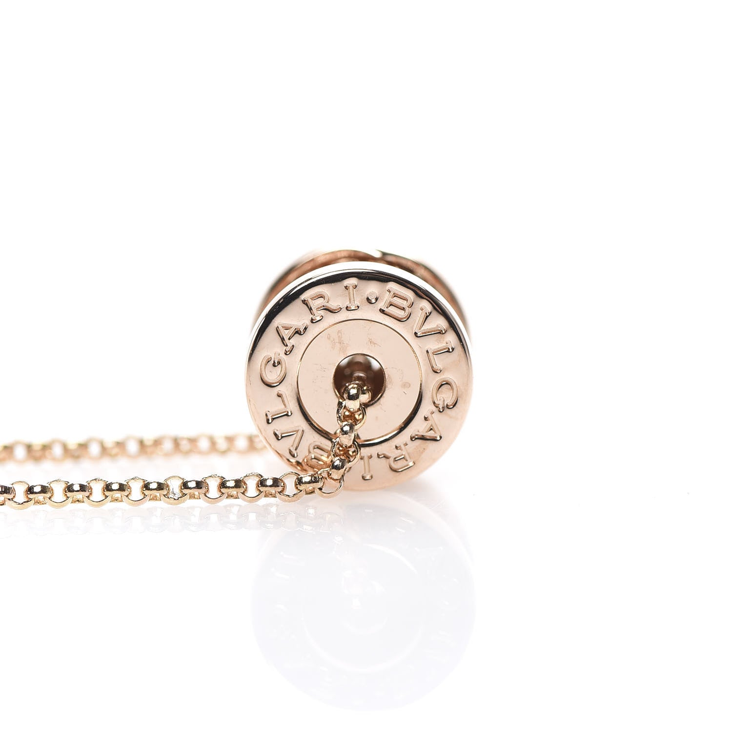 Bulgari 18K Rose Gold Diamond Small B.Zero1 Pave Pendant Necklace 5 of 5