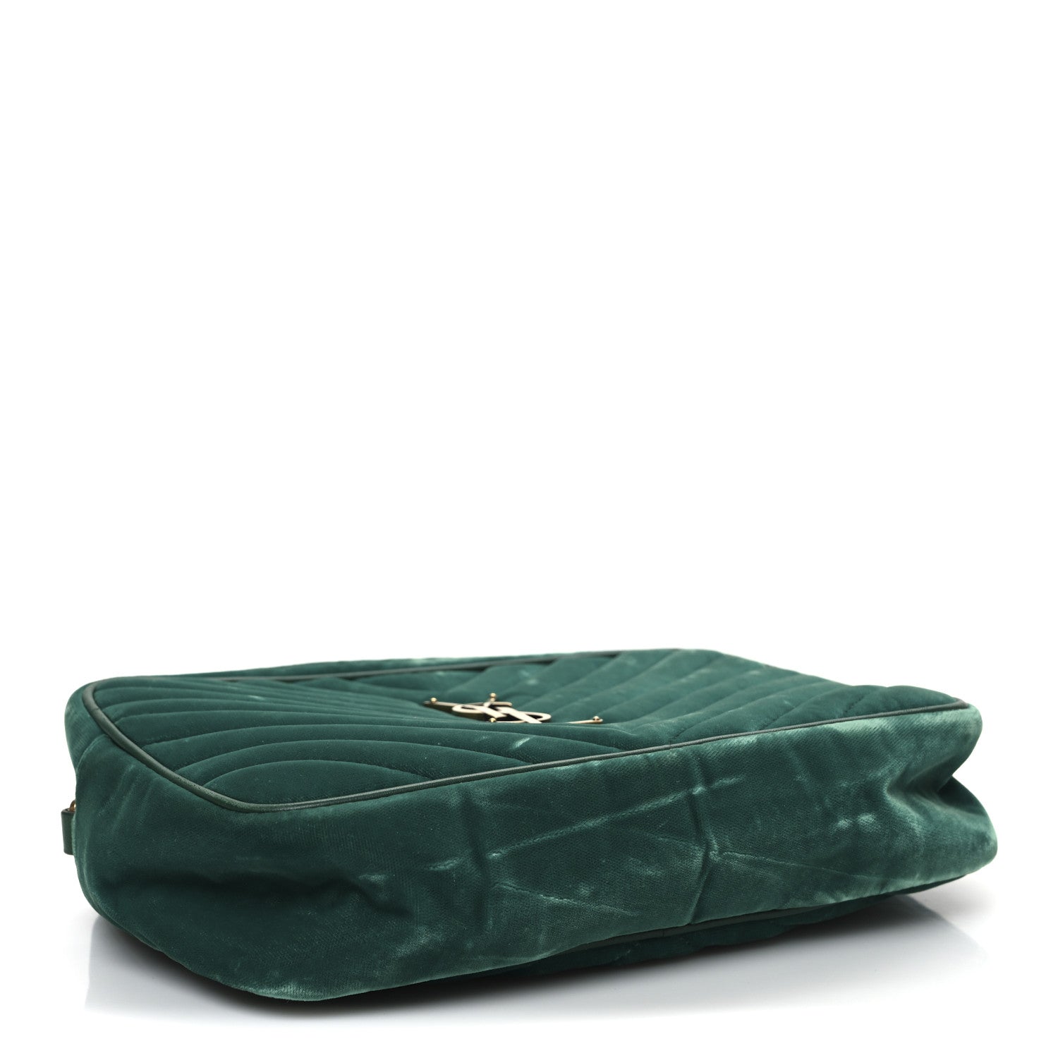 Saint Laurent Velvet Matelasse Monogram Lou Camera Bag Deep Malachite 4 of 13