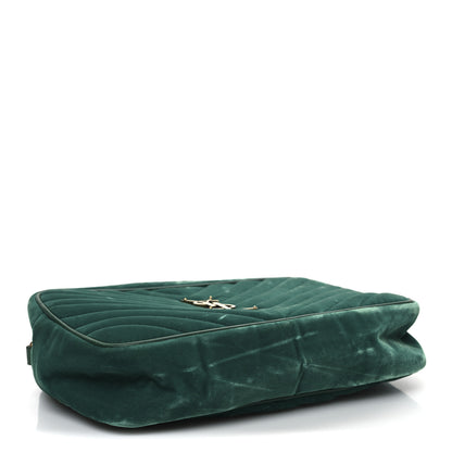 Saint Laurent Velvet Matelasse Monogram Lou Camera Bag Deep Malachite 4 of 13