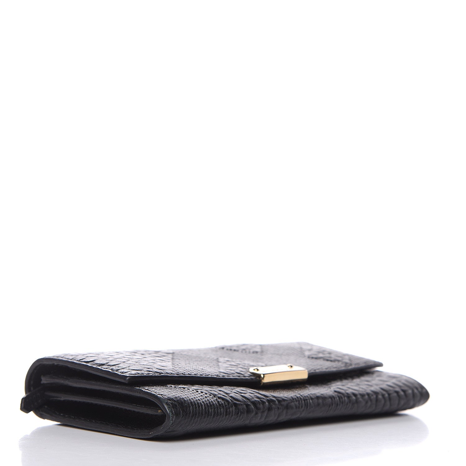 Burberry Signature Grain Calfskin Check Embossed Porter Continental Wallet Black 4 of 12