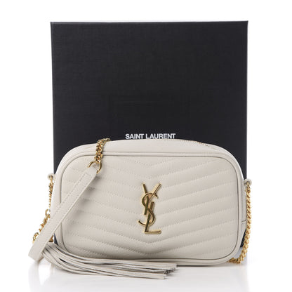 Saint Laurent Grain De Poudre Matelasse Monogram Mini Lou Camera Bag Crema Soft 11 of 11