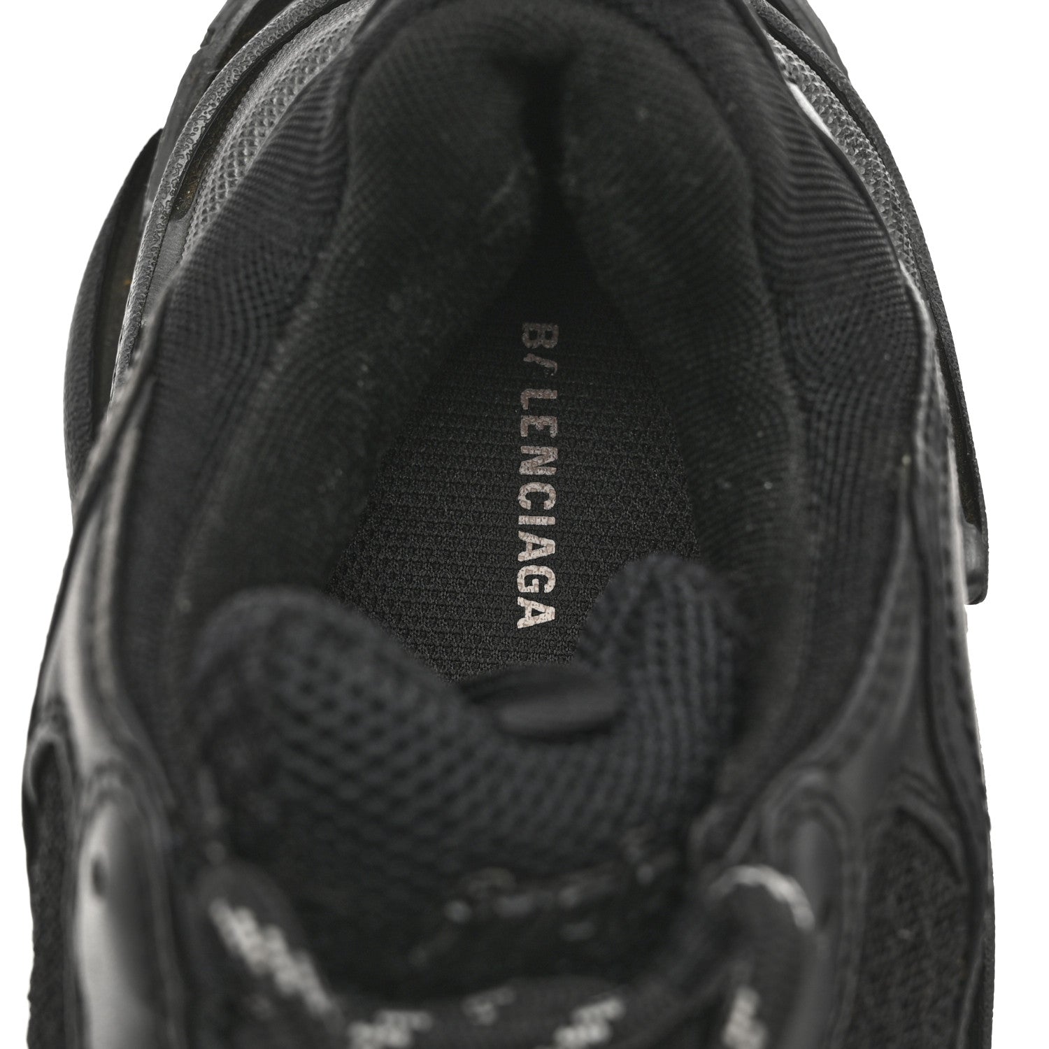 Balenciaga Fabric Mesh Womens Triple S Sneakers 38 Black 7 of 9