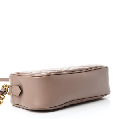 Gucci Calfskin Matelasse Small GG Marmont Chain Shoulder Bag Porcelain Rose 4 of 12