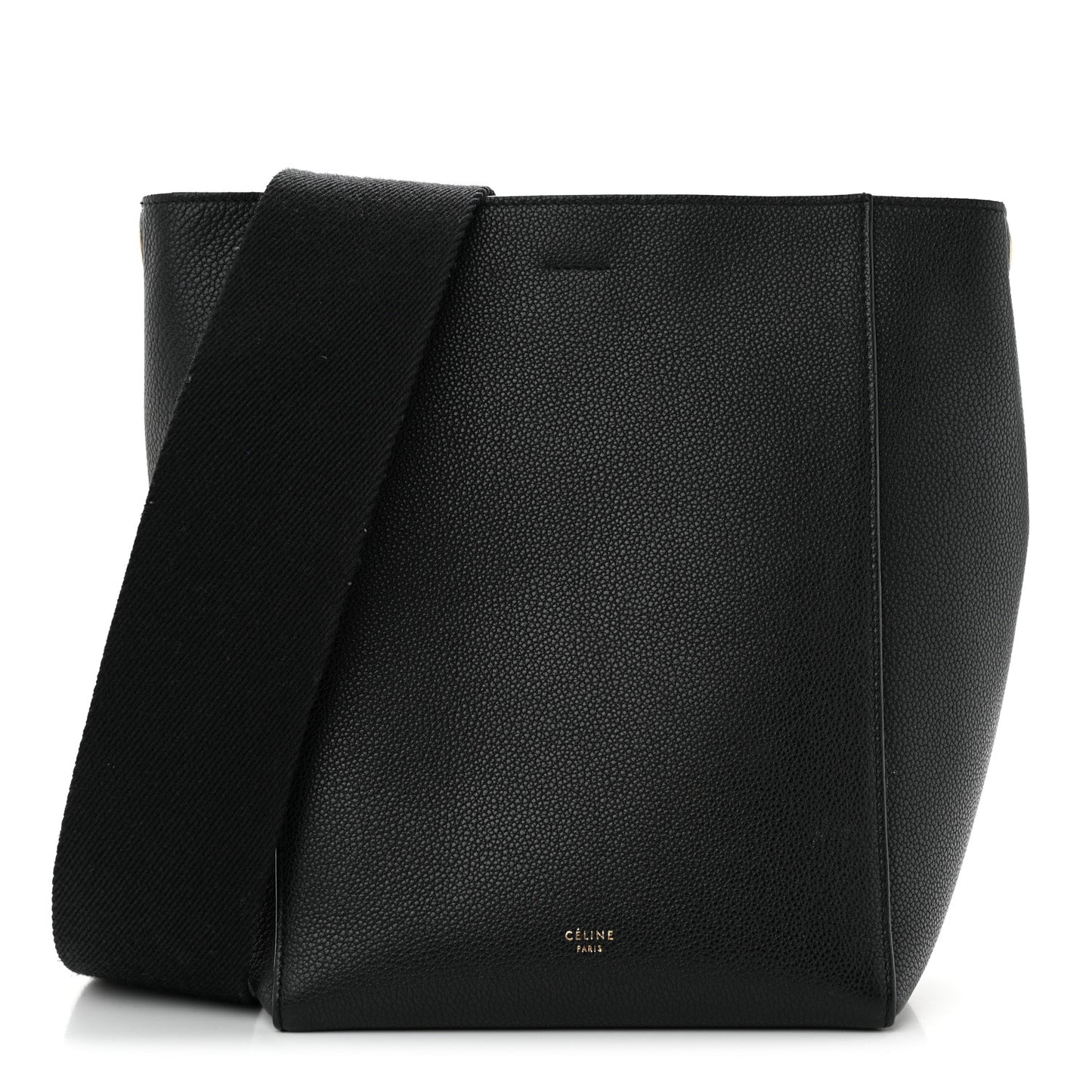 Soft Grained Calfskin Small Sangle Bucket Bag Black