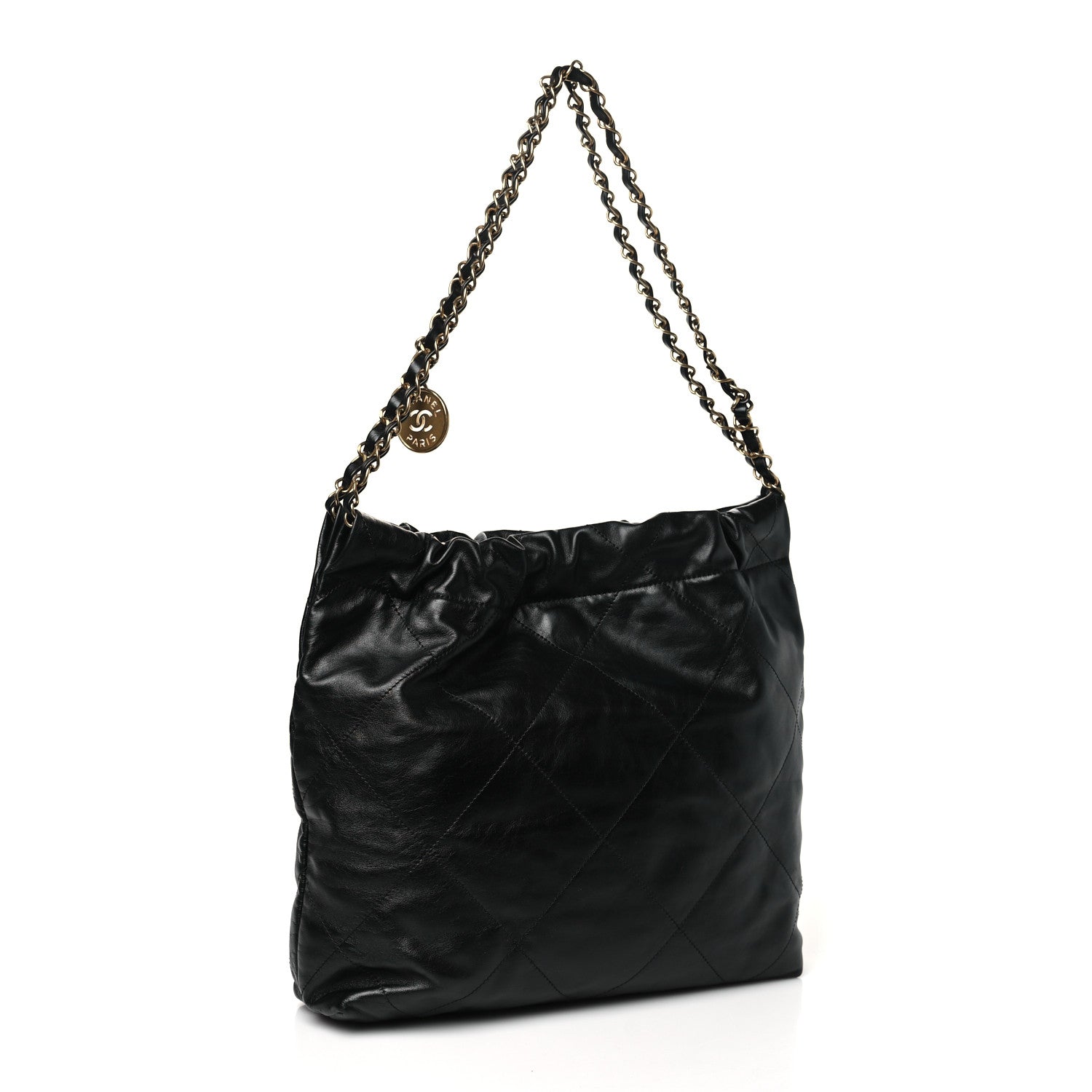 Chanel Shiny Calfskin Quilted Small Chanel 22 Black 4 of 11