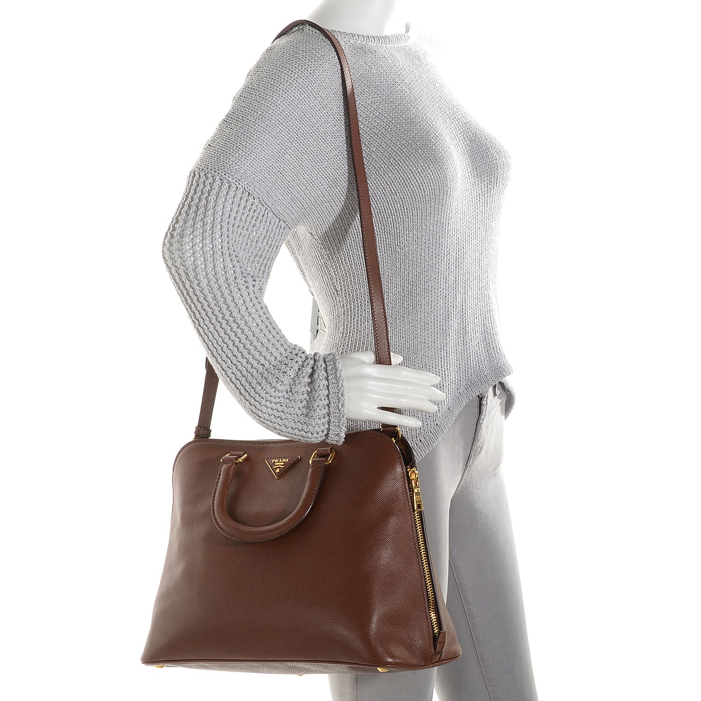 Saffiano Cuir Brevetto Satchel Palissandro