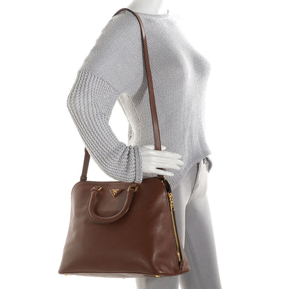 Prada Saffiano Cuir Brevetto Satchel Palissandro 2 of 11