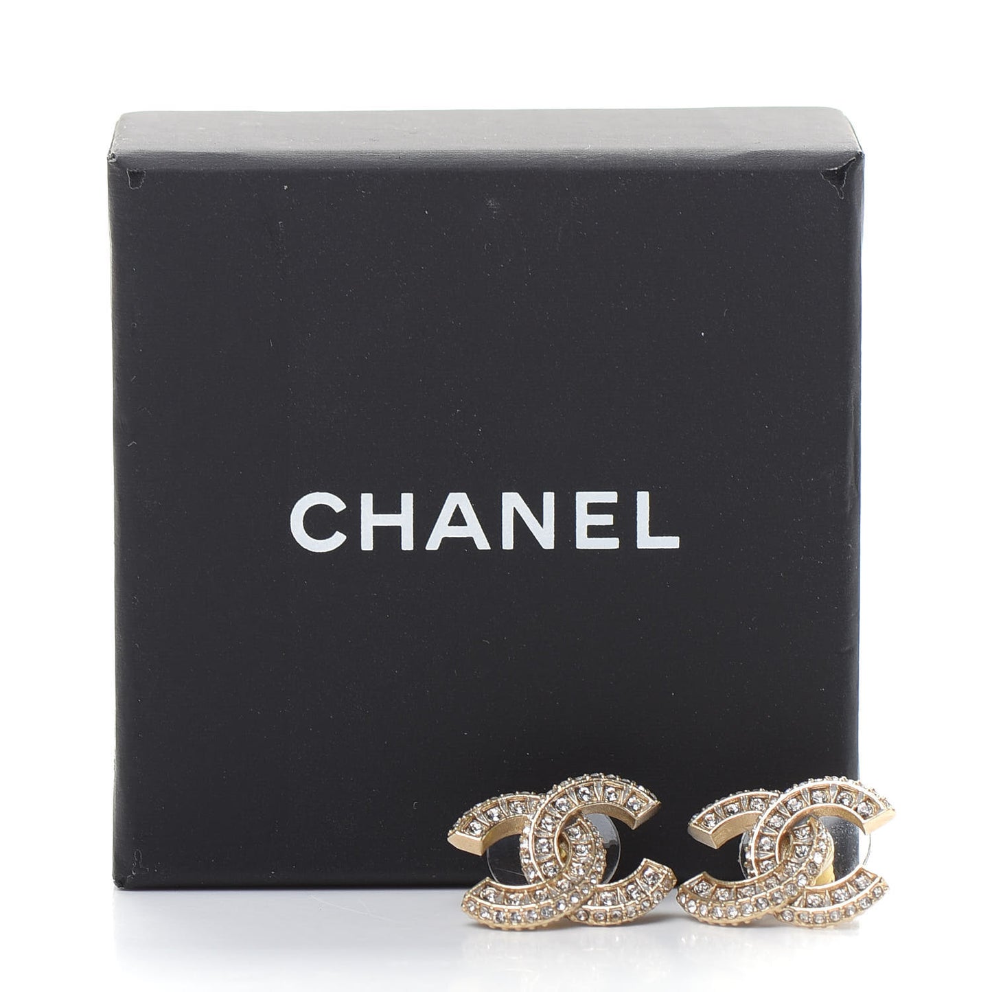 Crystal Timeless CC Earrings Light Gold
