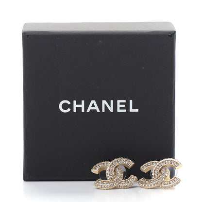 Chanel Crystal Timeless CC Earrings Light Gold 5 of 5