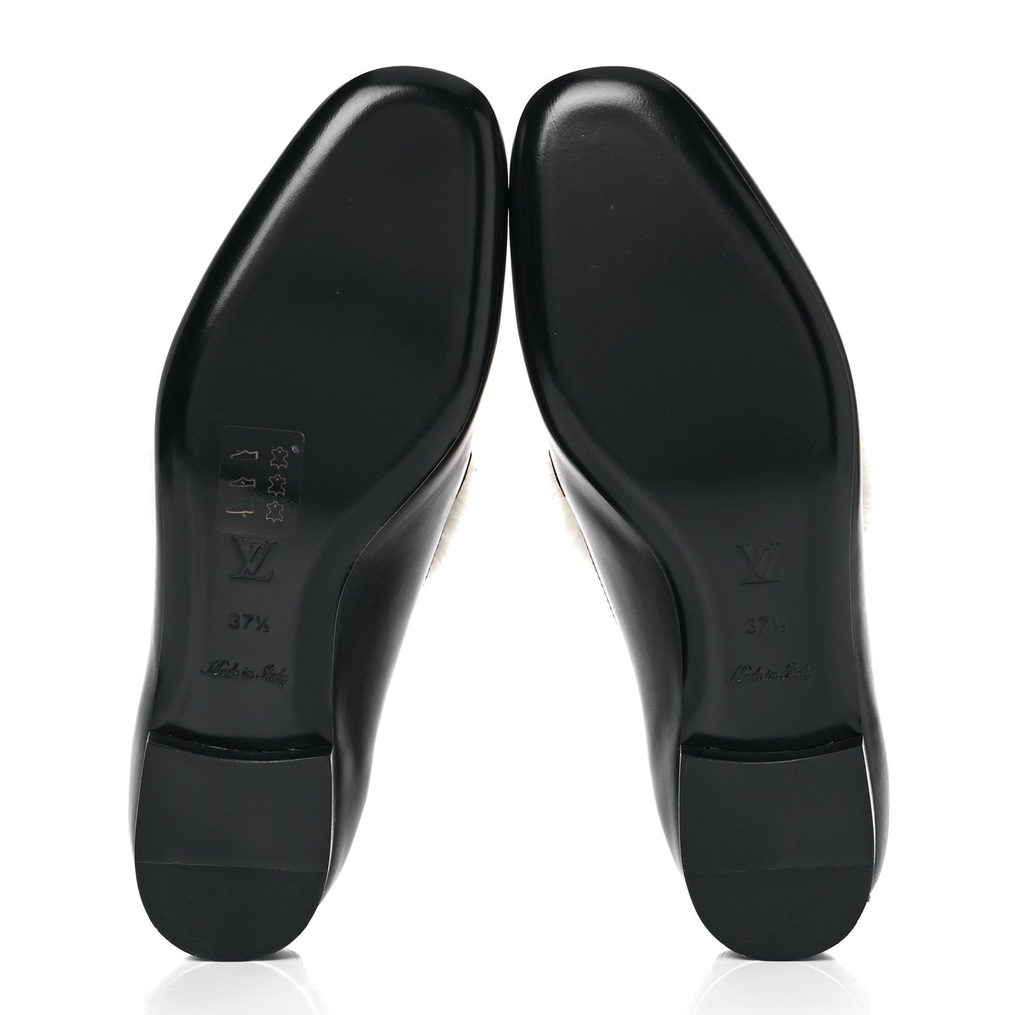 Calfskin Mink Upper Case Flat Loafer 37.5 Black