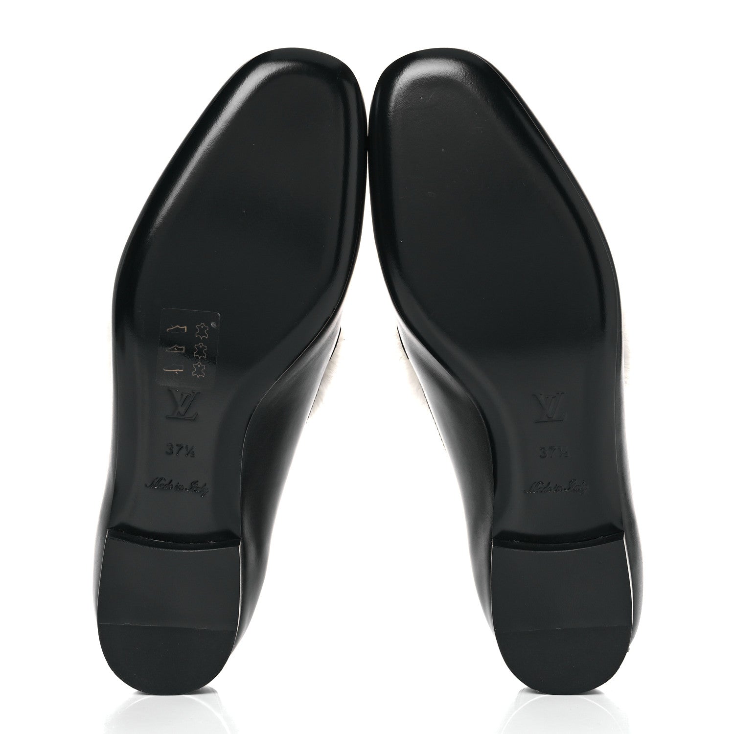 Louis Vuitton Calfskin Mink Upper Case Flat Loafer 37.5 Black 5 of 10